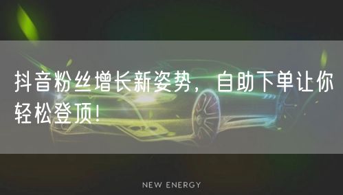 抖音粉丝增长新姿势，自助下单让你轻松登顶！