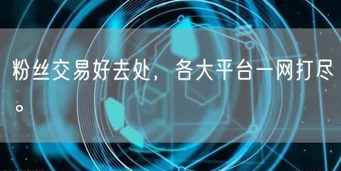 粉丝交易好去处，各大平台一网打尽。