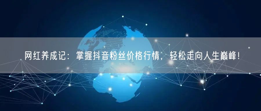 网红养成记：掌握抖音粉丝价格行情，轻松走向人生巅峰！