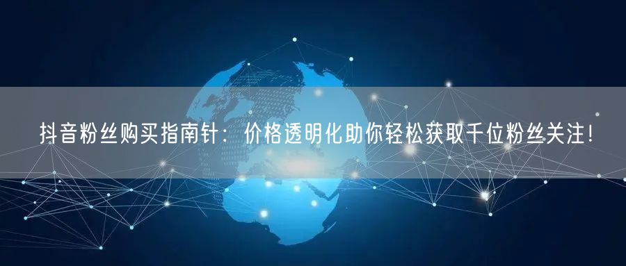 抖音粉丝购买指南针：价格透明化助你轻松获取千位粉丝关注！