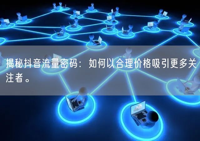 揭秘抖音流量密码：如何以合理价格吸引更多关注者。