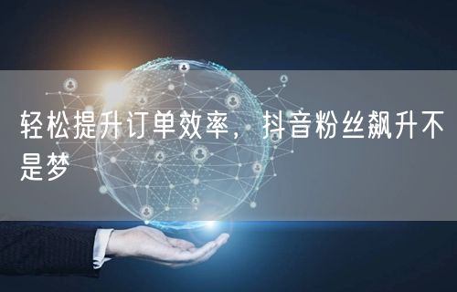 轻松提升订单效率，抖音粉丝飙升不是梦