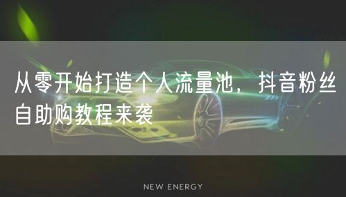 从零开始打造个人流量池，抖音粉丝自助购教程来袭