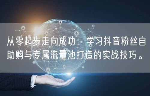 从零起步走向成功：学习抖音粉丝自助购与专属流量池打造的实战技巧。