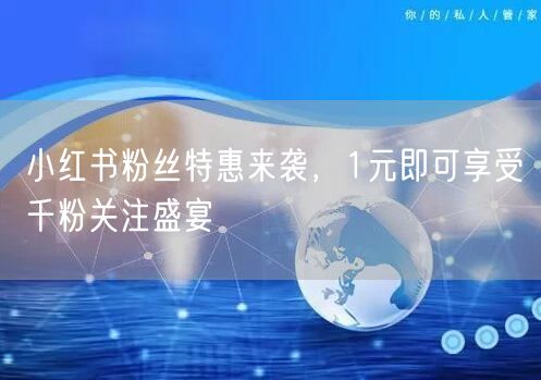 小红书粉丝特惠来袭，1元即可享受千粉关注盛宴