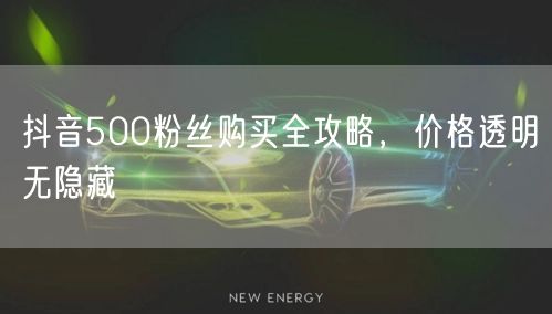 抖音500粉丝购买全攻略，价格透明无隐藏