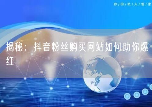揭秘：抖音粉丝购买网站如何助你爆红