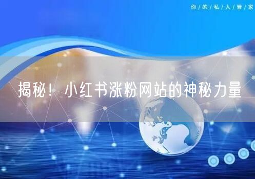 揭秘！小红书涨粉网站的神秘力量