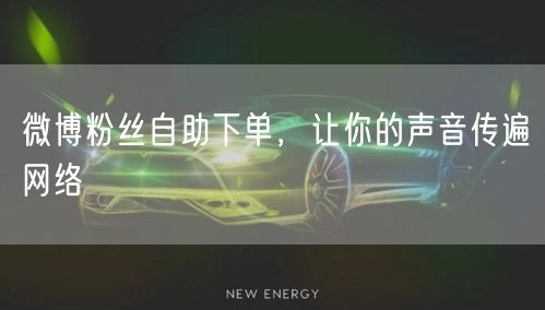 微博粉丝自助下单，让你的声音传遍网络
