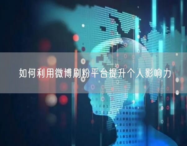 如何利用微博刷粉平台提升个人影响力