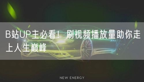 B站UP主必看！刷视频播放量助你走上人生巅峰