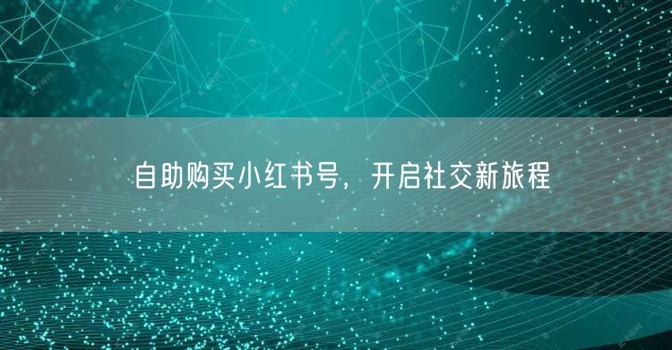 自助购买小红书号，开启社交新旅程