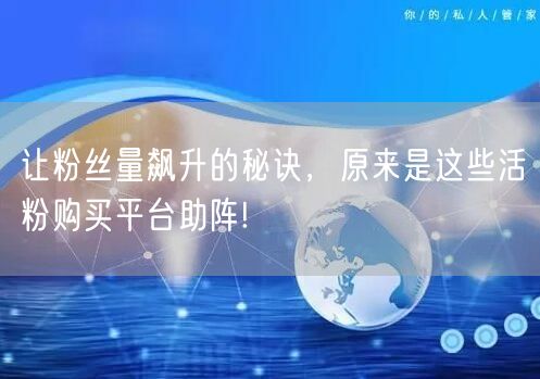 让粉丝量飙升的秘诀，原来是这些活粉购买平台助阵!