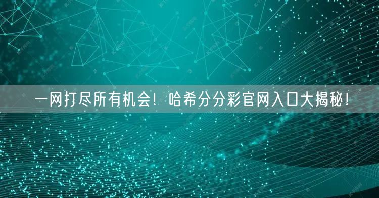 一网打尽所有机会！哈希分分彩官网入口大揭秘！