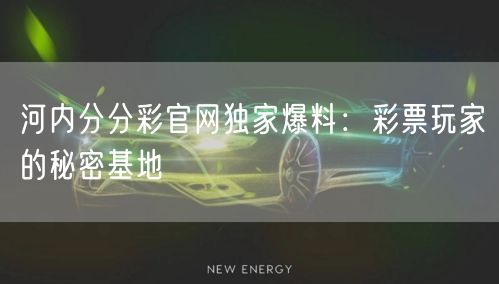 河内分分彩官网独家爆料：彩票玩家的秘密基地
